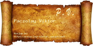 Paczolay Viktor névjegykártya